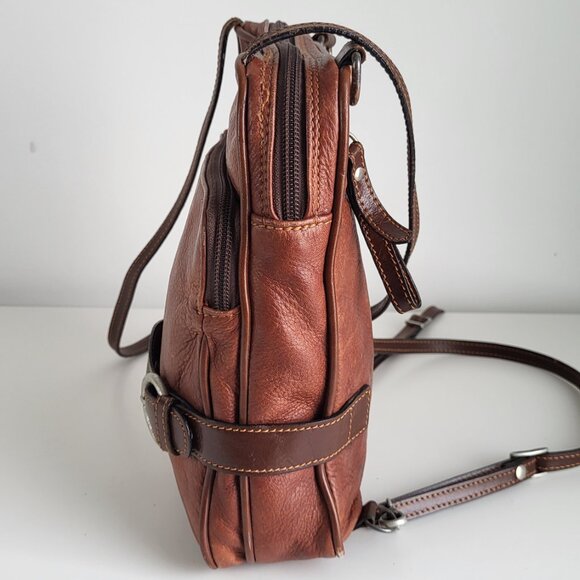 THE TREND Italy Leather Convertible Bag I Crossbody/Backpack I Vintage - Picture 6 of 12